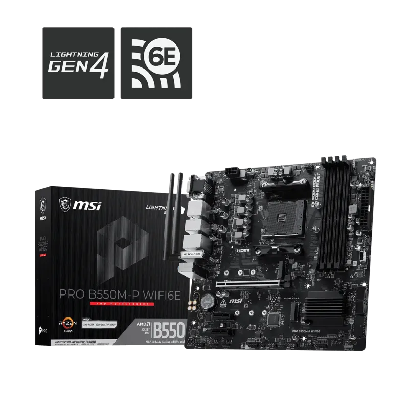 MSI B550M-P WiFi6E (B550,AM4,mATX,AMD)