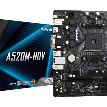 ASRock A520M-HDV AM4 mATX VGA/HDMI/DVI DDR4