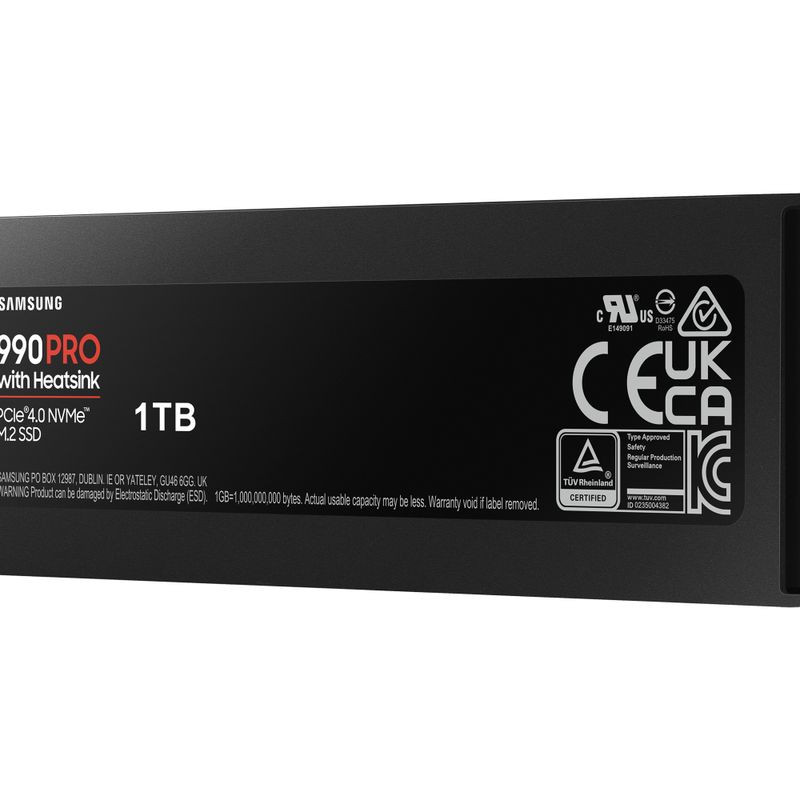 1TB Samsung M.2 PCI-E NVMe Gen4 990 PRO Heatsink