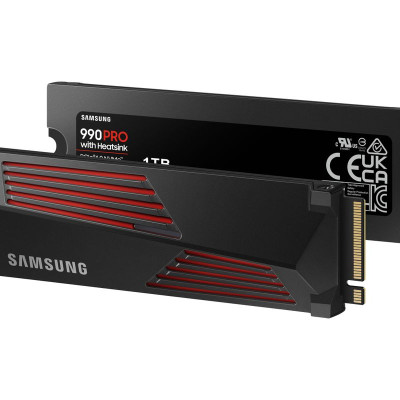1TB Samsung M.2 PCI-E NVMe Gen4 990 PRO Heatsink