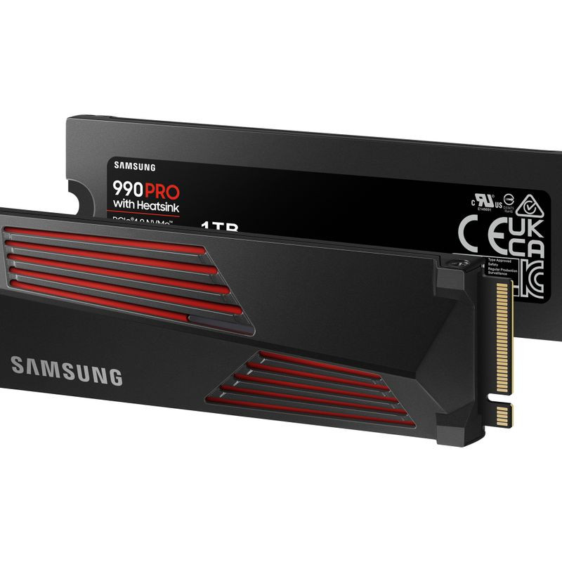 1TB Samsung M.2 PCI-E NVMe Gen4 990 PRO Heatsink