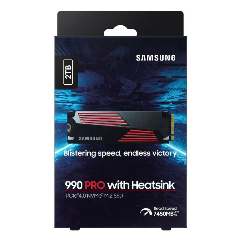2TB Samsung M.2 PCI-E NVMe Gen4 990 PRO Heatsink