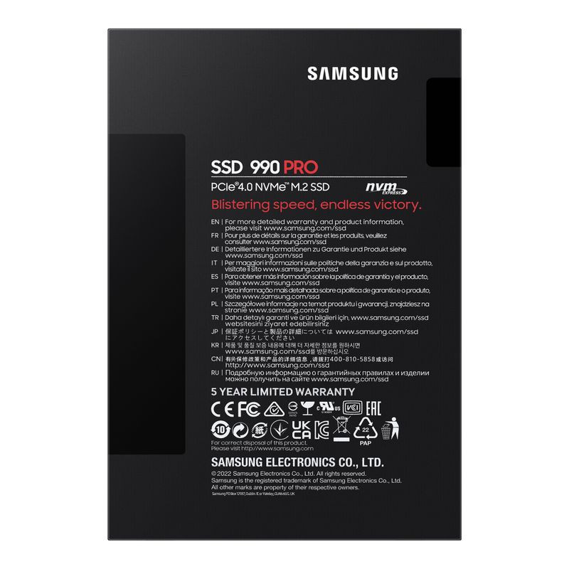 4TB Samsung M.2 PCI-E NVMe Gen4 990 PRO Basic