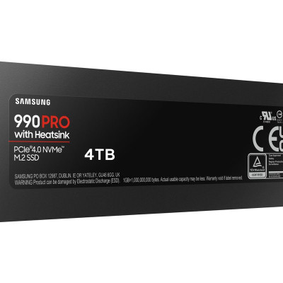 4TB Samsung M.2 PCI-E NVMe Gen4 990 PRO Heatsink