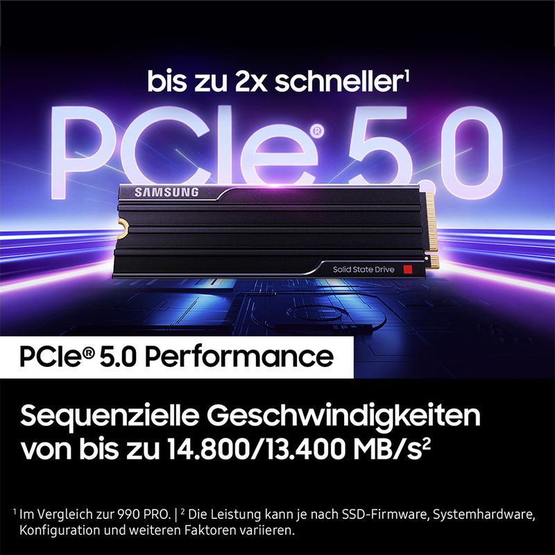 2TB Samsung M.2 PCI-E NVMe Gen5 9100 PRO HS