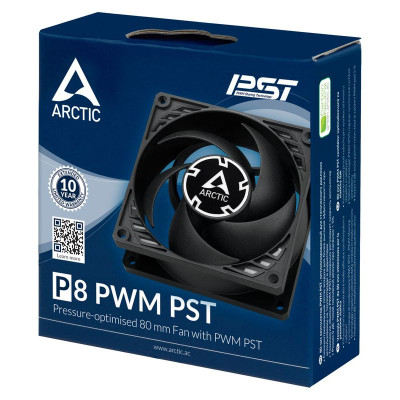 ARCTIC 80x80x25mm P8 PWM PST (Black)