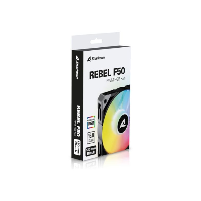 Sharkoon 120x120x25mm Rebel F50 PWM ARGB Black
