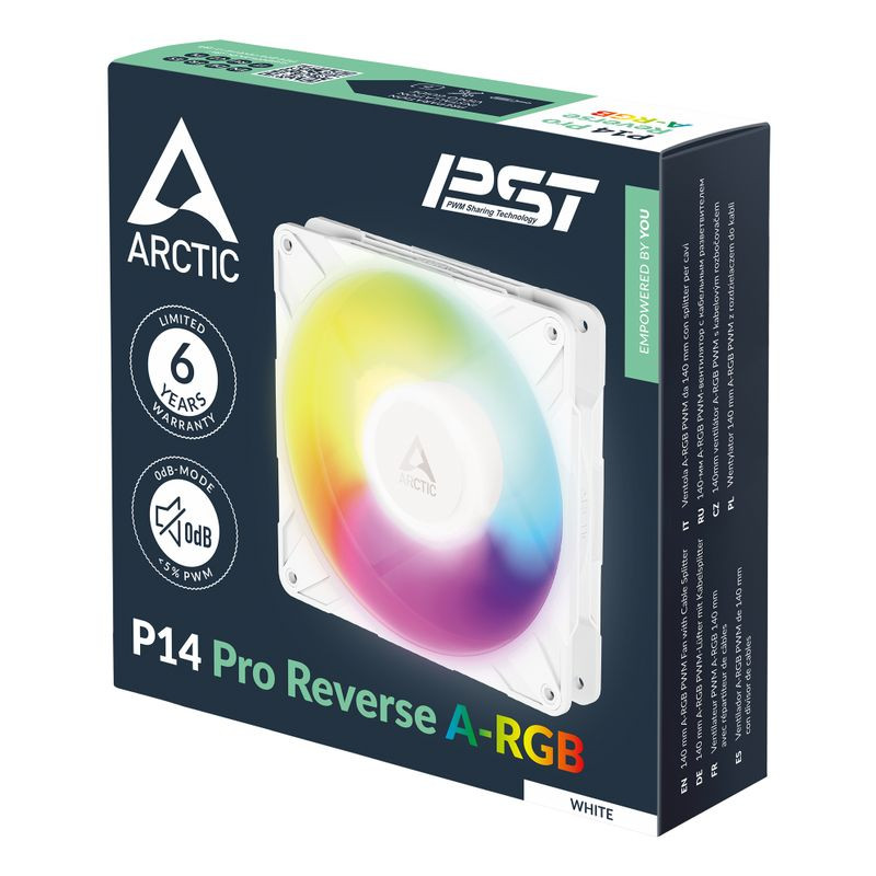ARCTIC 140x140x27mm P14 Pro Reverse A-RGB (White)