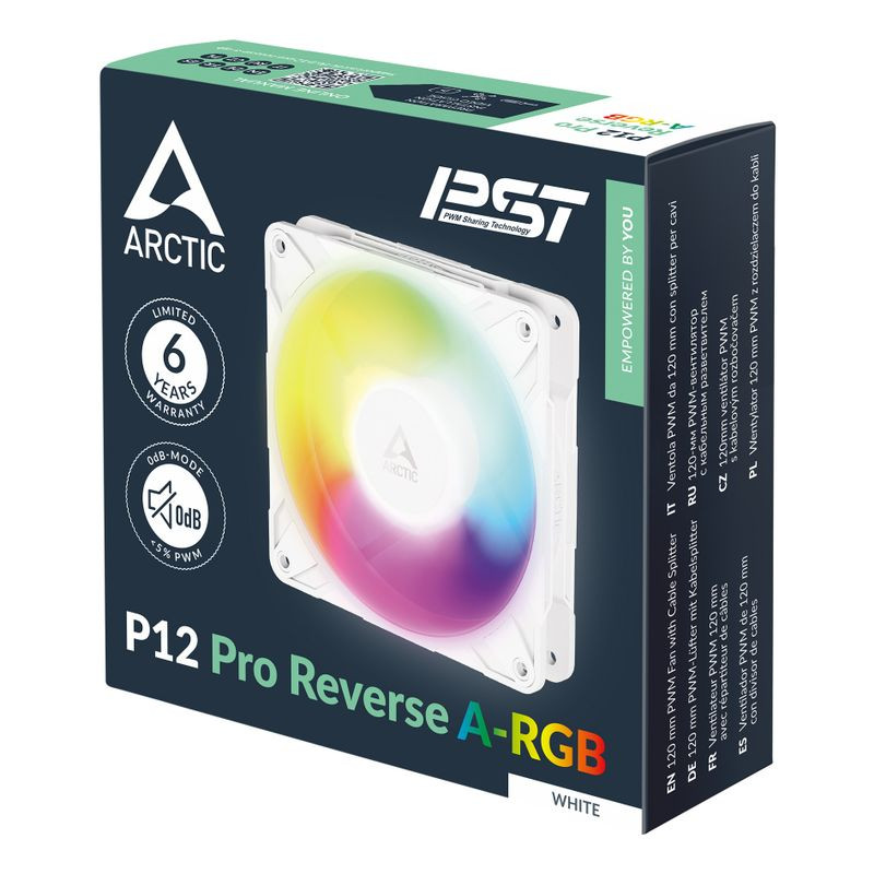 ARCTIC 120x120x25mm P12 Pro Reverse A-RGB (White)