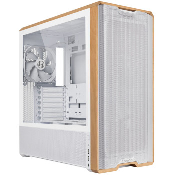 Lian Li Lancool 217 Wood Accent - White (5x White Fans)