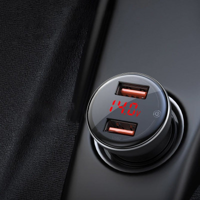 Baseus Dual USB 45W Car Charger Black