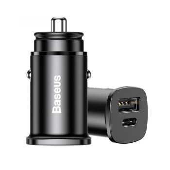 Baseus Square Metal 30W Car Charger Black