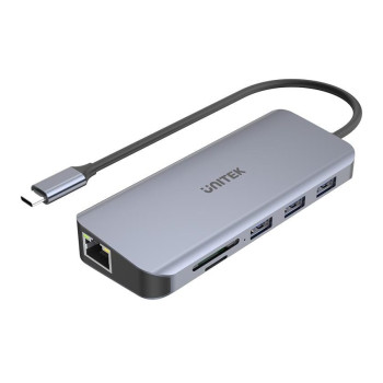 Unitek D1026B TypeC Hub 3xUSB3.0/HDMI/VGA/Gigabit Lan/SD/PD